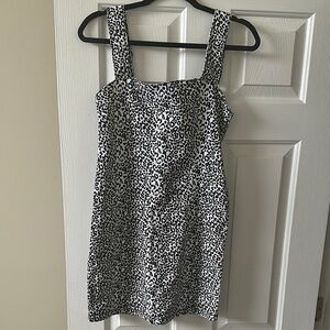 Leopard Print Black and White Dress